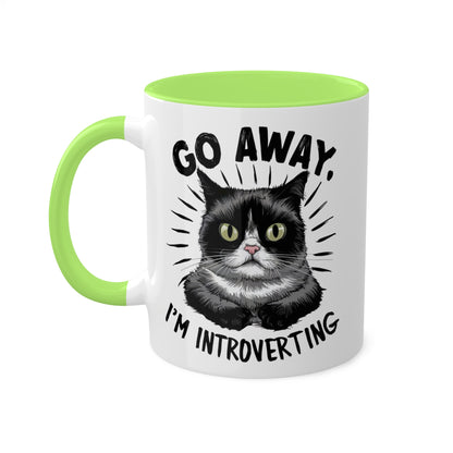 Go Away I'm Introverting - Funny Grumpy Cat - 11oz Colorful Mug