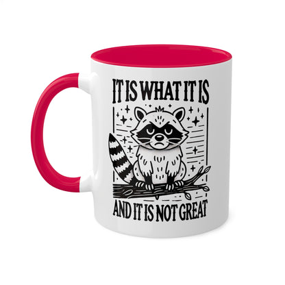 It Is What It Is And It Is Not Great With Adorable Raccoon - 11oz Colorful Mug