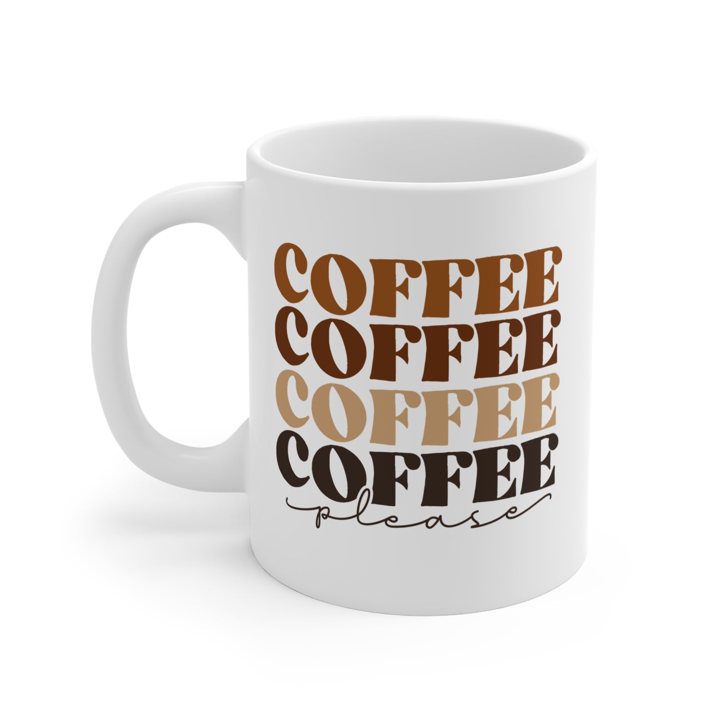 "Coffee Please" Retro Style Coffee Mug, 11 oz