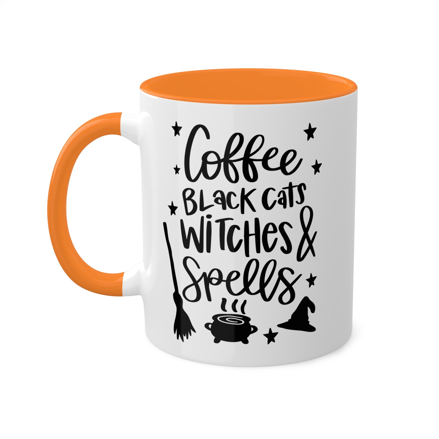 Coffee Black Cat Witches And Spells - 11oz Colorful Halloween Mug