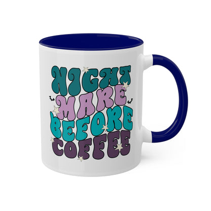 Nightmare Before Coffee - 11oz Colorful & Fun Halloween Mug - Retro Style