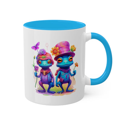 Two Adorable Blue Frogs - 11 oz Colorful & Funny Mug