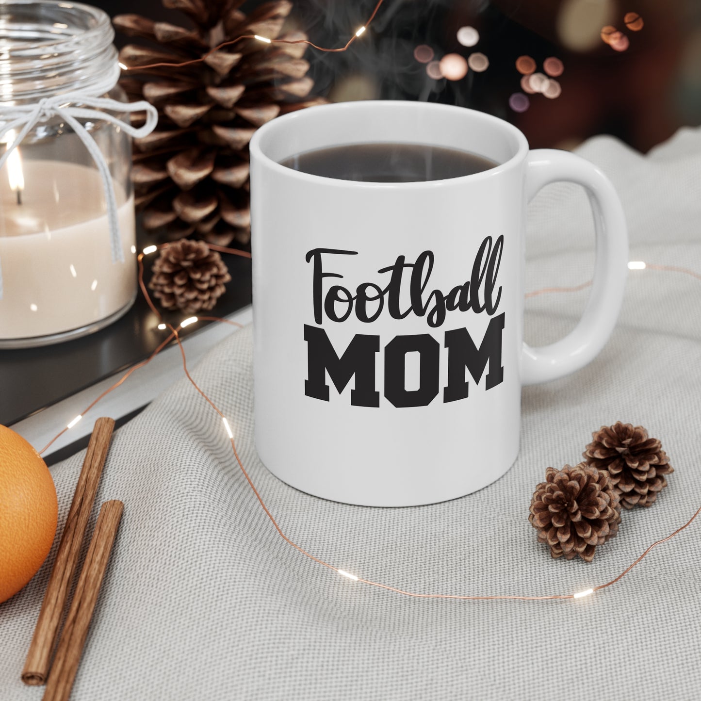 Taza de café de 11 oz con el orgullo de ser mamá del fútbol