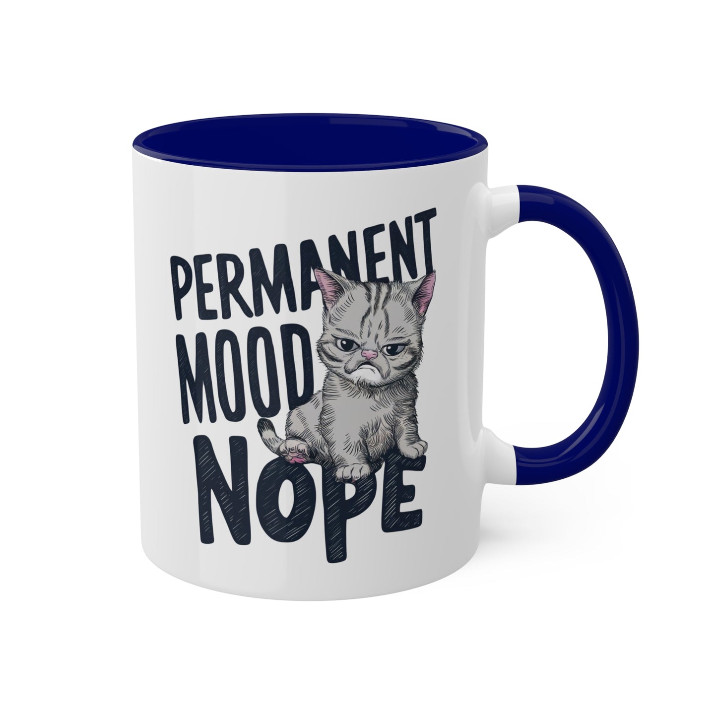 ESTADO DE ÁNIMO PERMANENTE Nope - Taza de café colorida de 11 oz