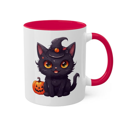 Cute Kawaii Kitty Cat - 11oz Colorful Halloween Mug