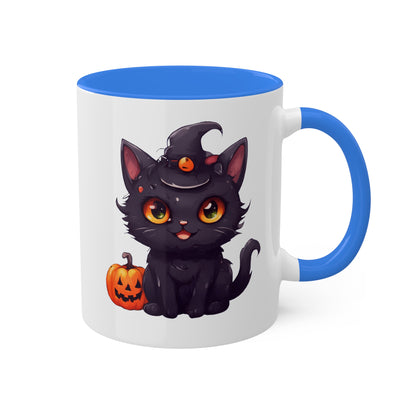 Cute Kawaii Kitty Cat - 11oz Colorful Halloween Mug