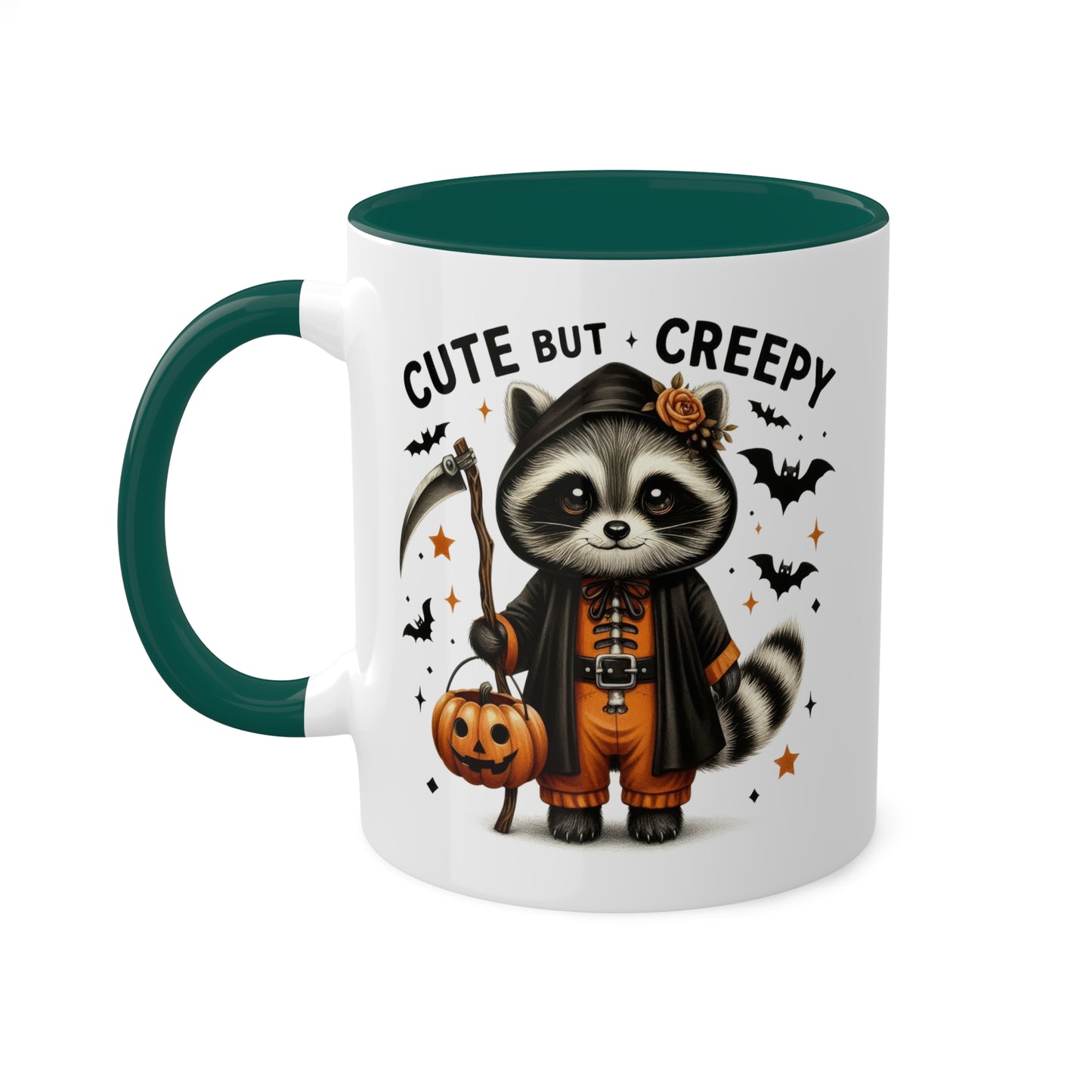 Cute But Creepy With Adorable Raccoon - 11oz Colorful Halloween Mug