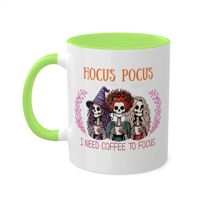 Hocus Pocus I Need Coffee To Focus - 11oz Colorful Halloween Mug