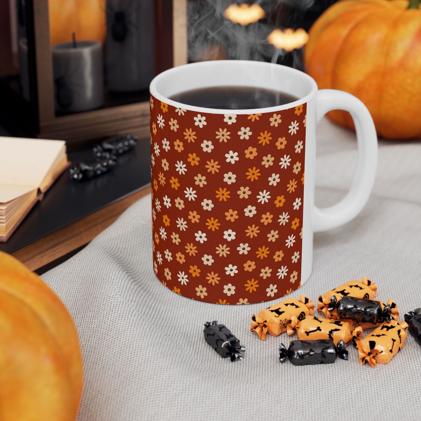 Fall Pattern Thanksgiving Coffee Gift Mug (11oz, 15oz)