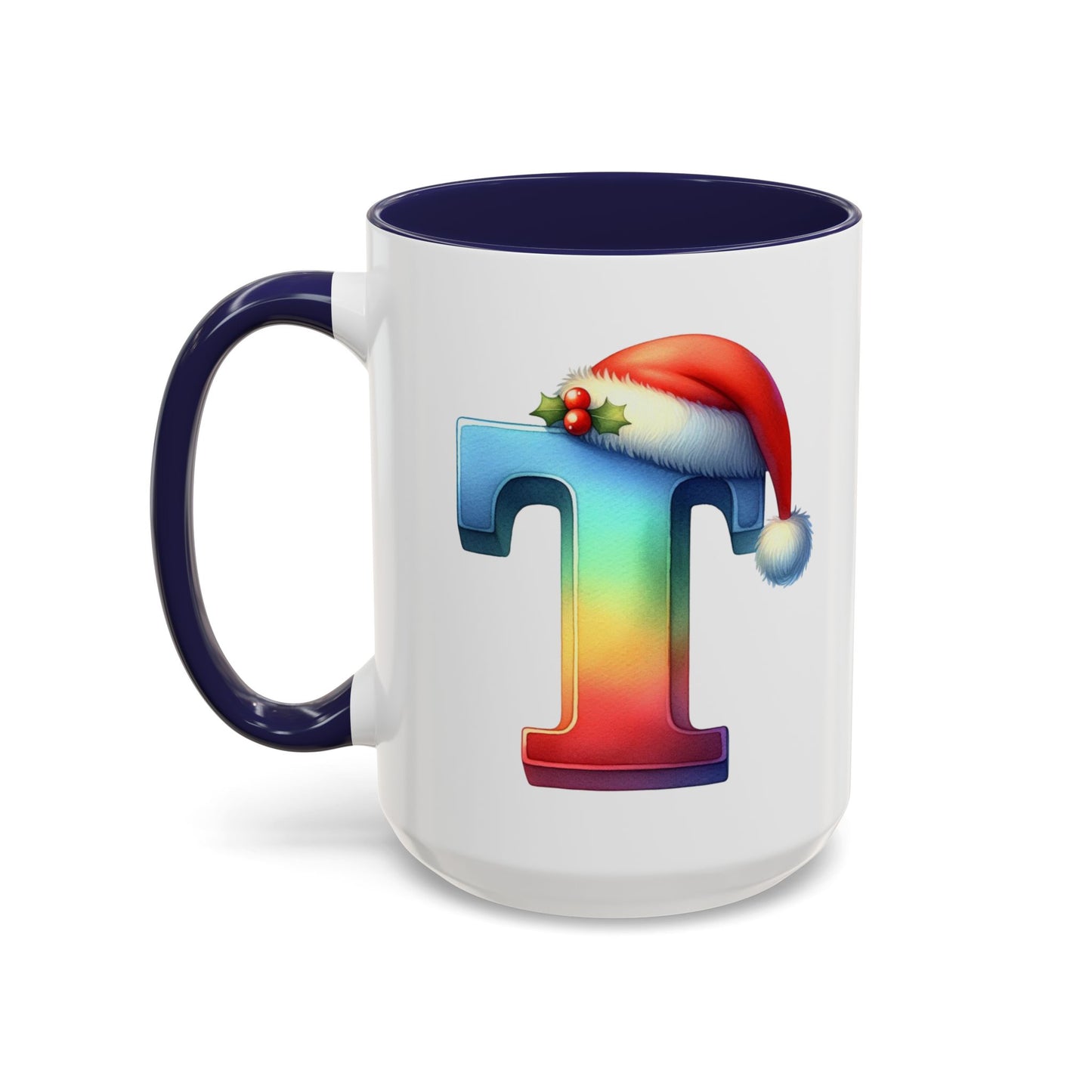 "T" Christmas Alphabet Letter - Holiday Gift Mug (11, 15oz)