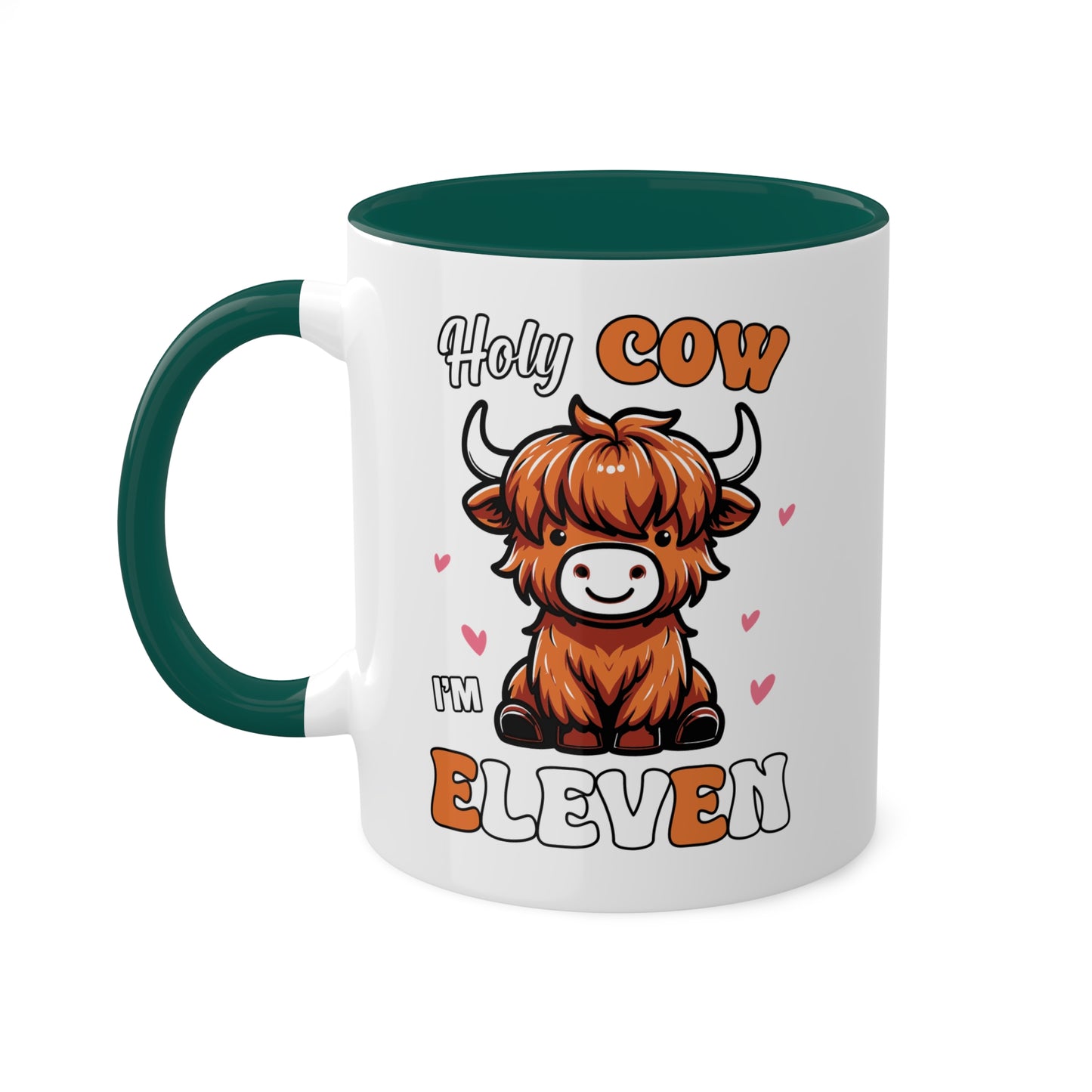 Holy Cow I'm Eleven - Taza de regalo de cumpleaños colorida de 11 oz