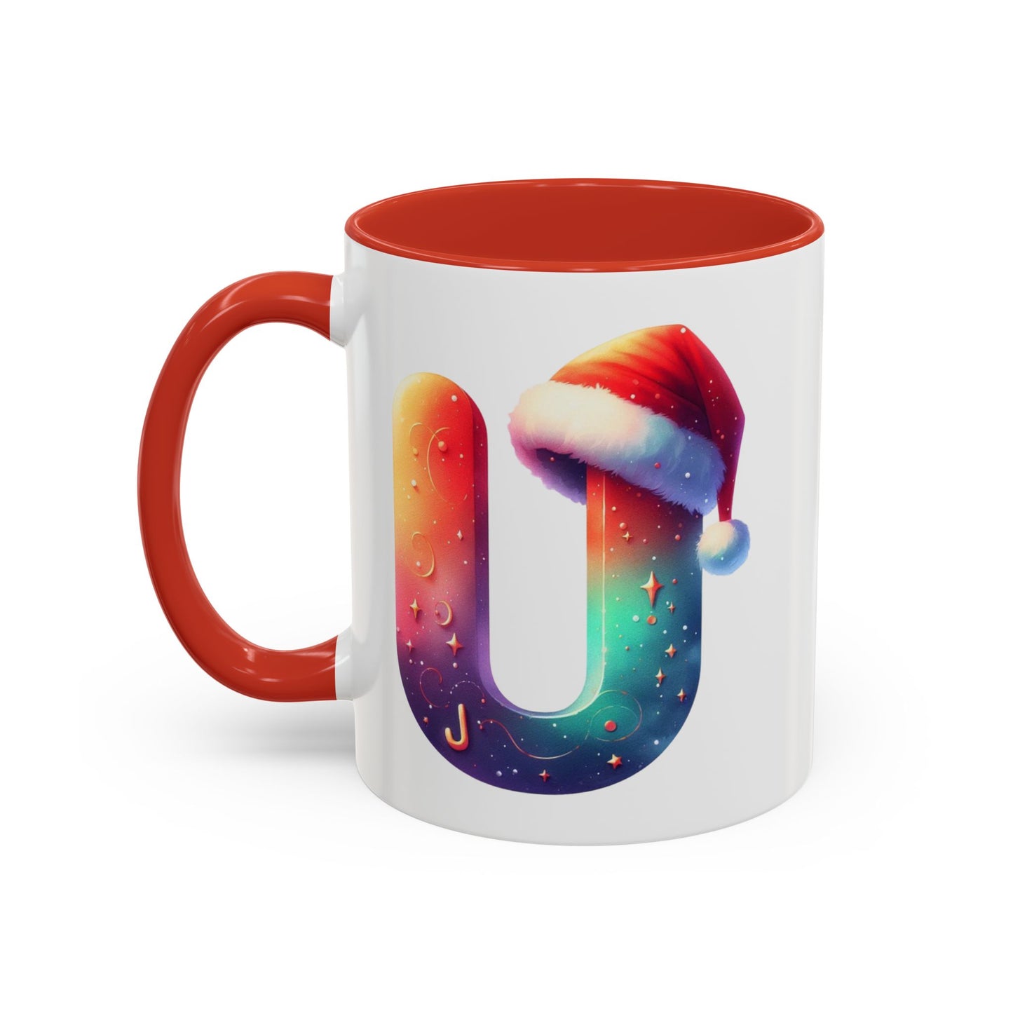 "U" Christmas Alphabet Letter - Holiday Gift Mug (11, 15oz)