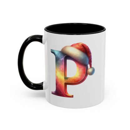 Taza con la letra "P" del alfabeto navideño (11, 15 oz)