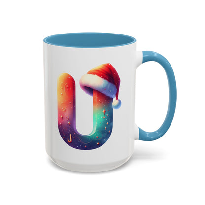 "U" Christmas Alphabet Letter - Holiday Gift Mug (11, 15oz)