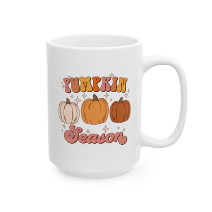 Taza de café con motivo de la temporada de calabazas y Acción de Gracias (11 oz, 15 oz)