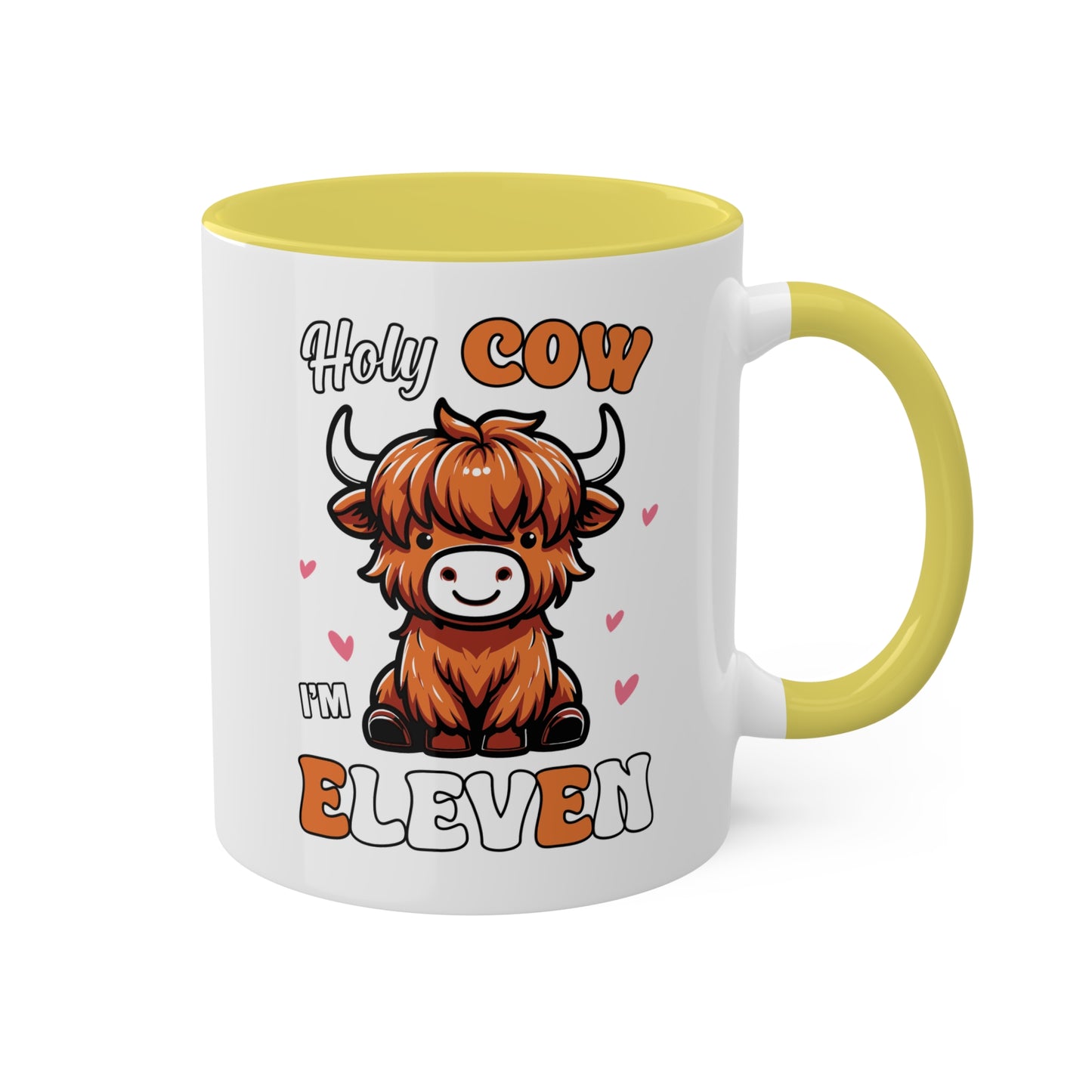 Holy Cow I'm Eleven - Taza de regalo de cumpleaños colorida de 11 oz