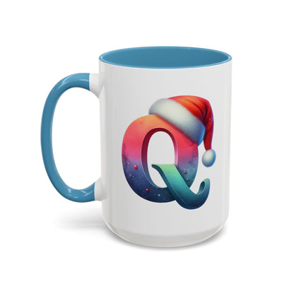 Taza con la letra "Q" del alfabeto navideño (11, 15 oz)