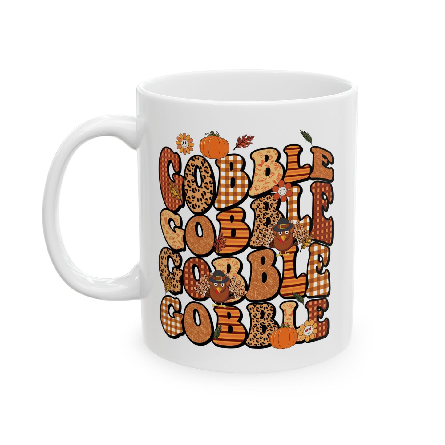 Gobble Gobble Gobble - Fall Thanksgiving Coffee Mug (11oz, 15oz)