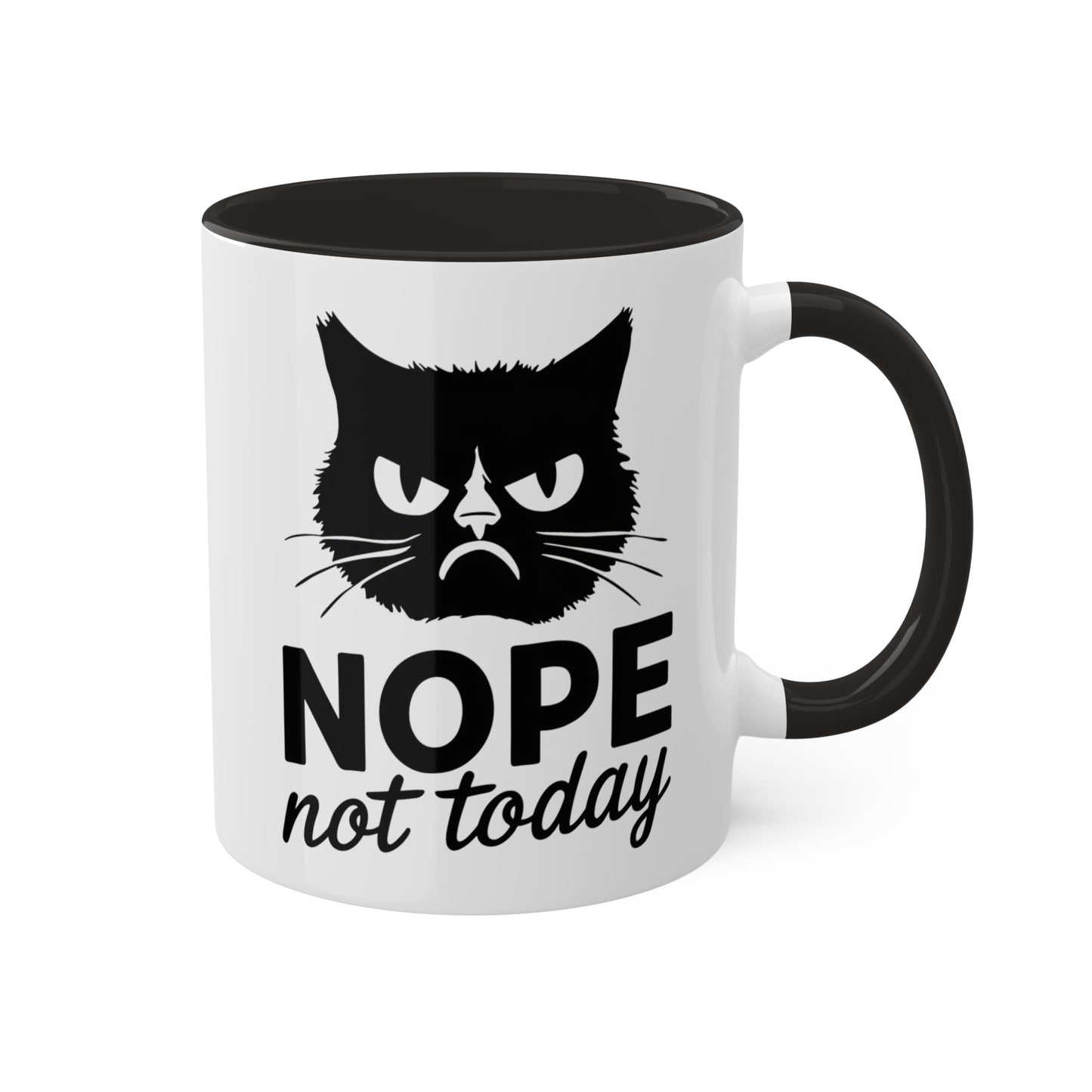 No, hoy no - Gato divertido - Taza de café colorida de 11 oz