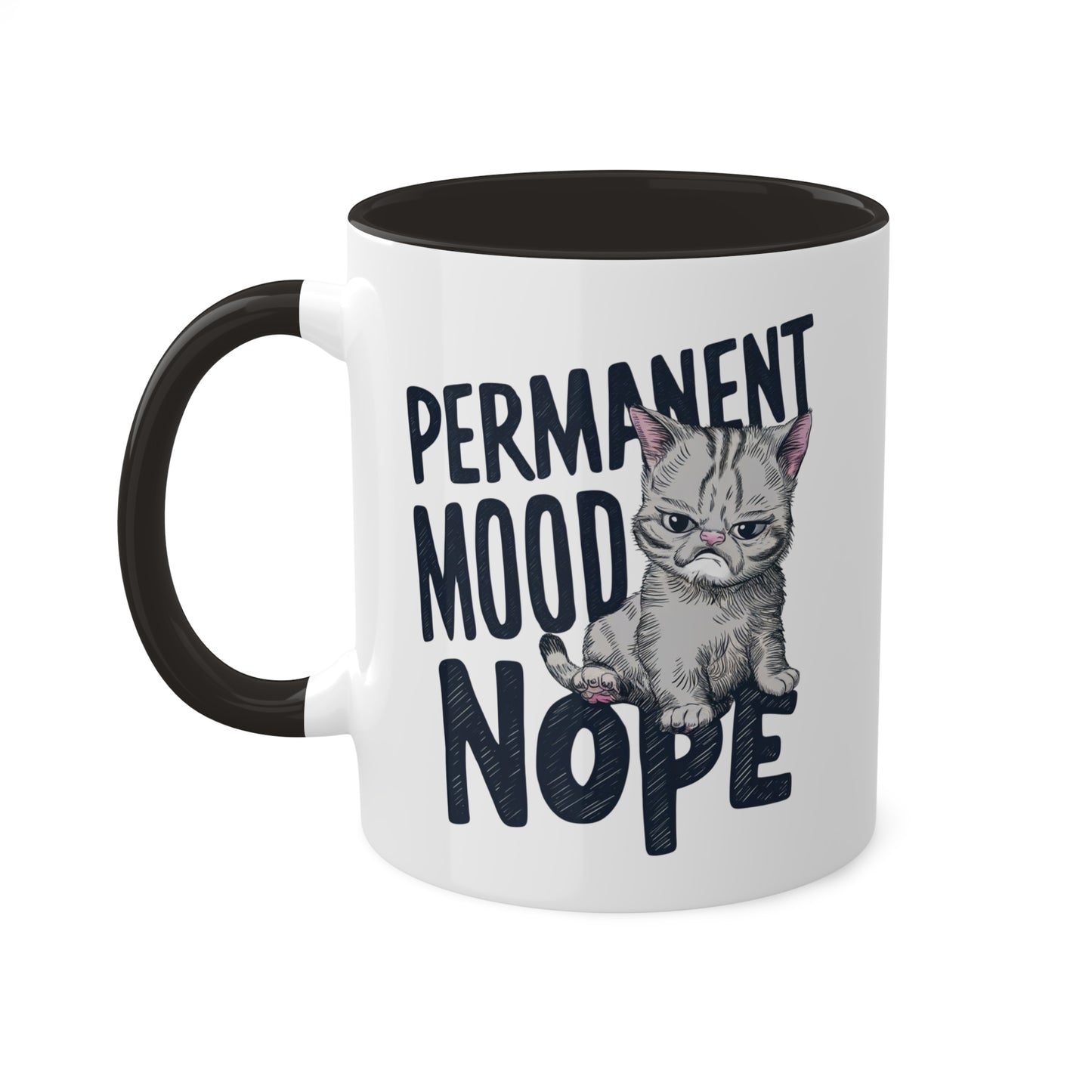 ESTADO DE ÁNIMO PERMANENTE Nope - Taza de café colorida de 11 oz