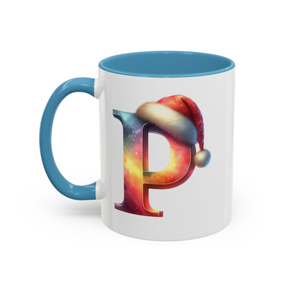 Taza con la letra "P" del alfabeto navideño (11, 15 oz)