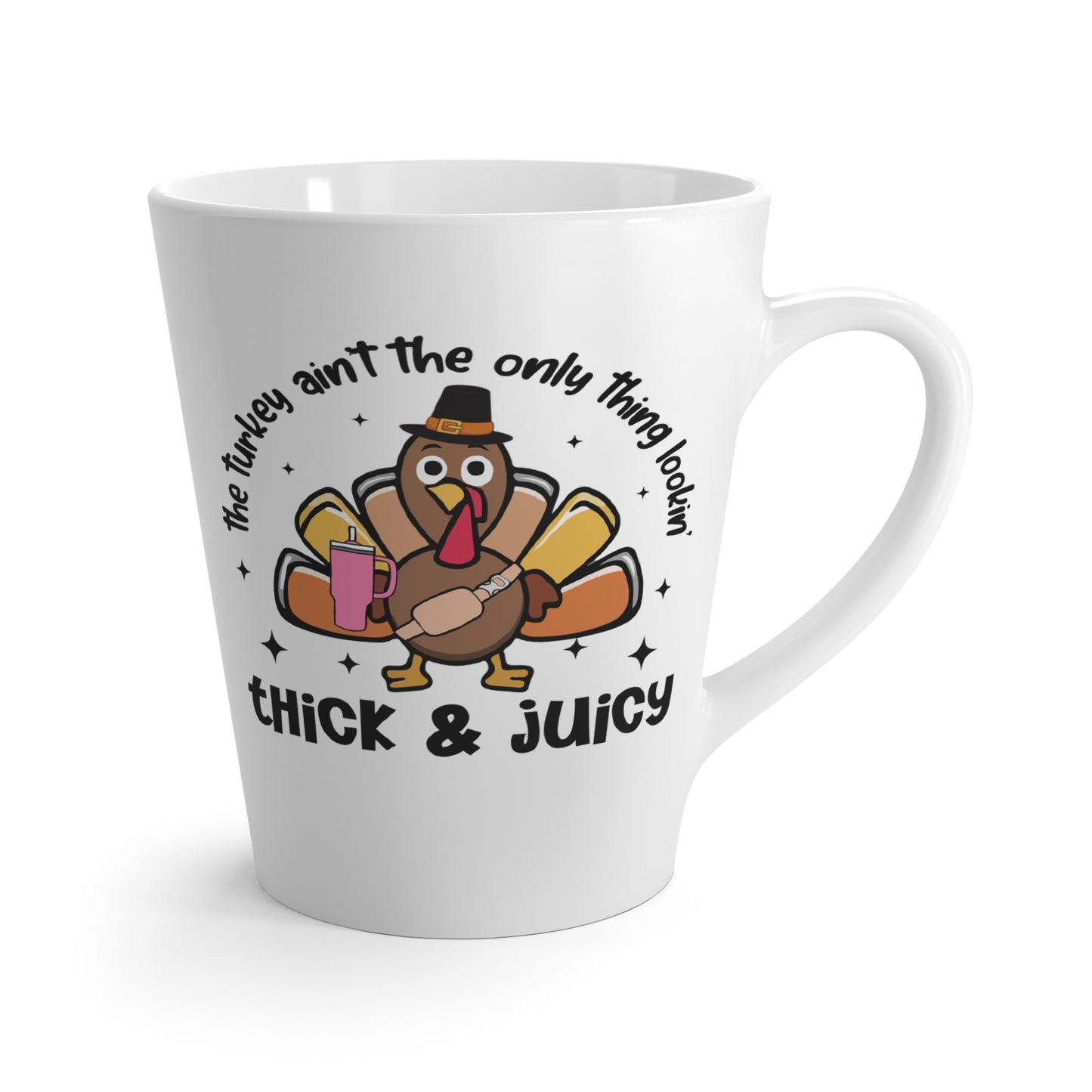 Funny Turkey Thanksgiving Latte Gift Mug - 12 oz