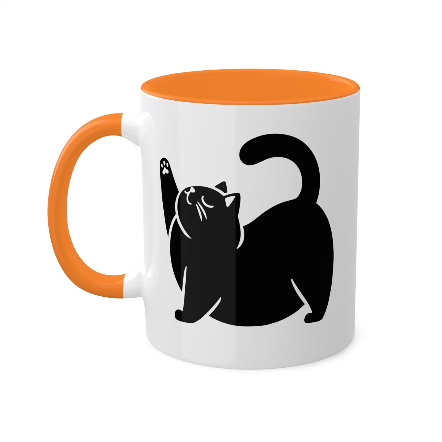 Cute Chunky Yoga Cat Stretching - 11 oz Colorful Mug