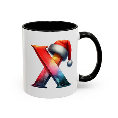 Taza con la letra "X" del alfabeto navideño (11, 15 oz)