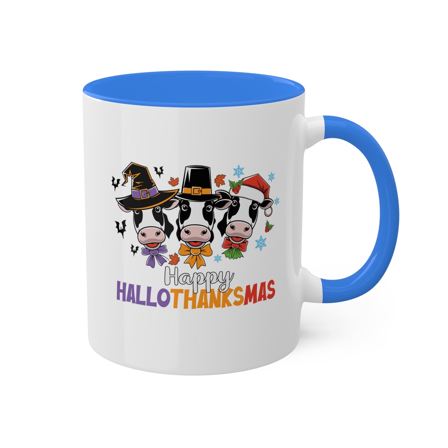 FELIZ DIA DE SAN VALENTÍN CON TRES LINDAS VACAS - Taza colorida de 11 oz