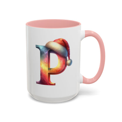 Taza con la letra "P" del alfabeto navideño (11, 15 oz)