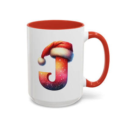 "J" Christmas Alphabet Letter - Holiday Gift Mug (11, 15oz)