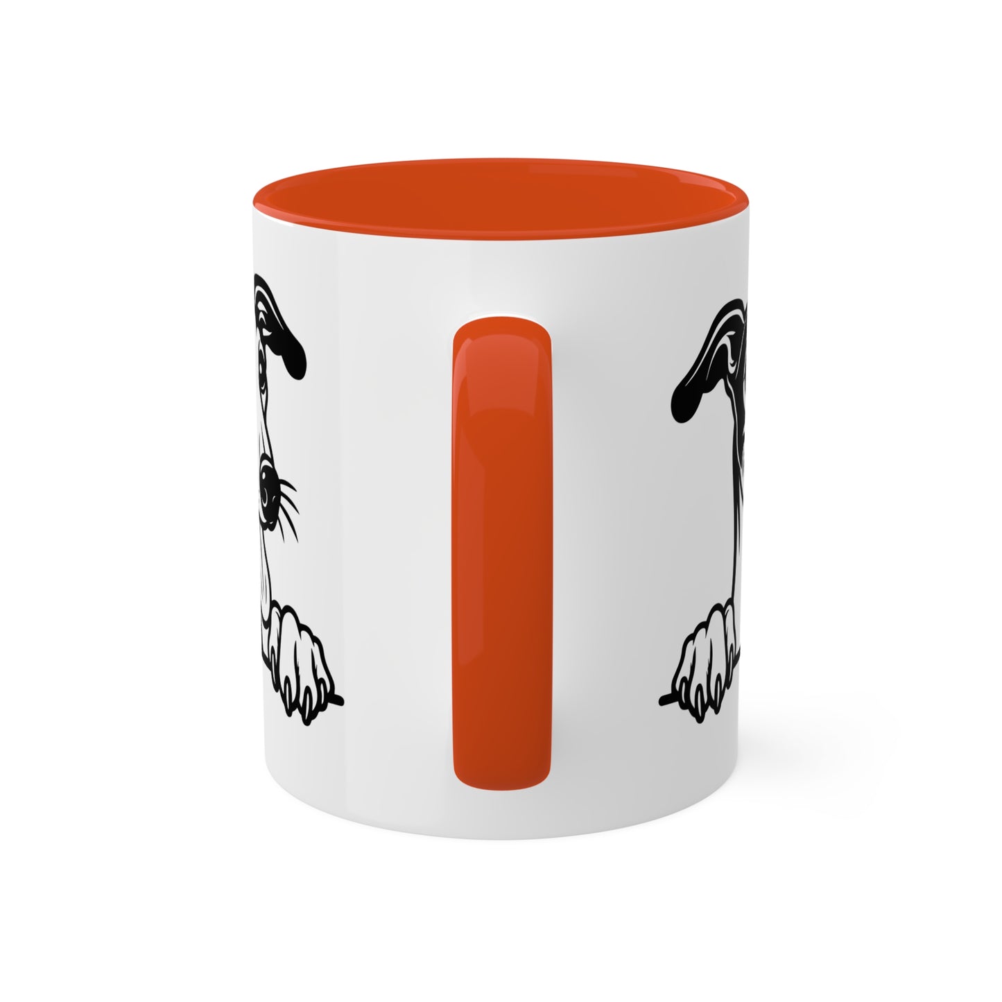 Taza de café colorida con cara de perro galgo - 11 oz