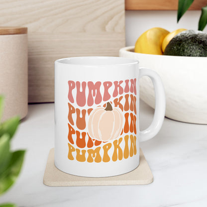 Retro Pumpkin - Fall Thanksgiving Coffee Gift Mug (11oz, 15oz)