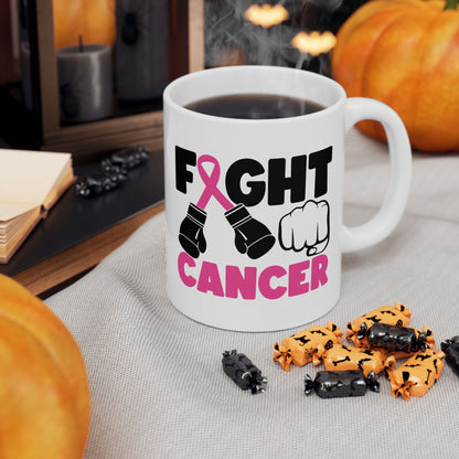 Fight Cancer - Pink Breast Cancer Awareness Coffee Mug (11oz, 15oz)