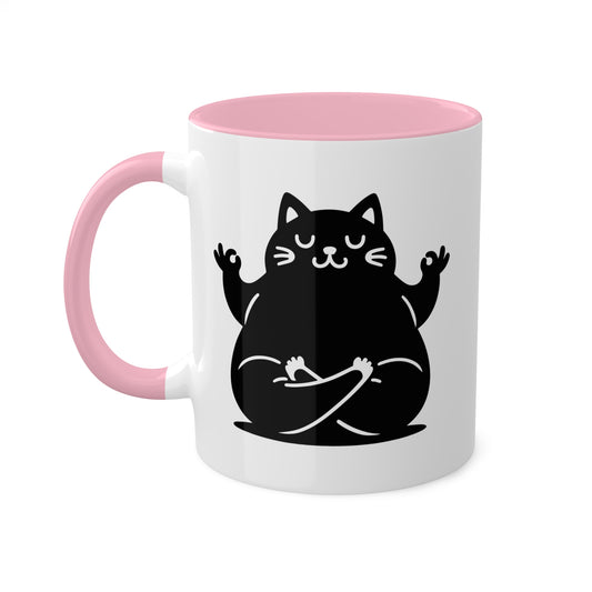 Cute Yoga Cat Meditating - 11oz Colorful Mug