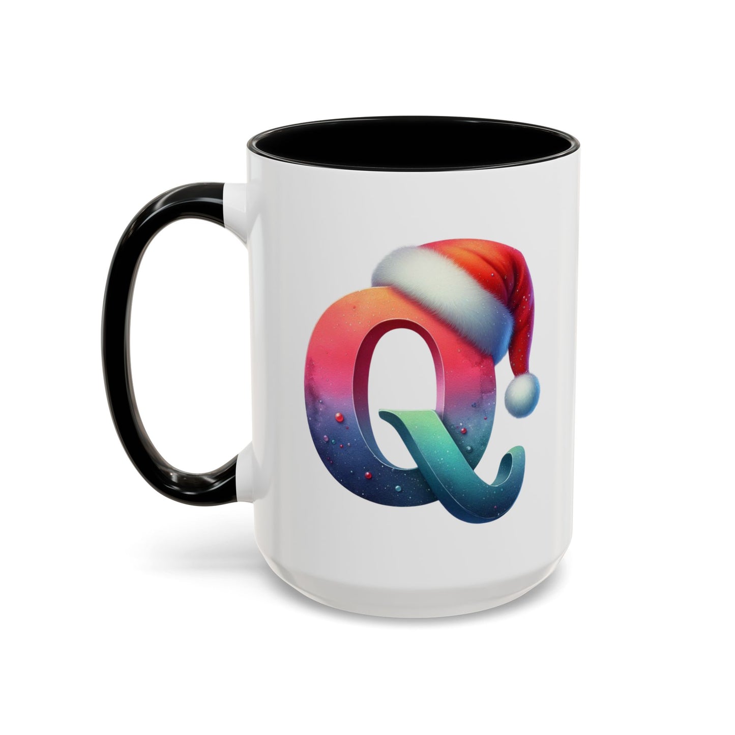 Taza con la letra "Q" del alfabeto navideño (11, 15 oz)