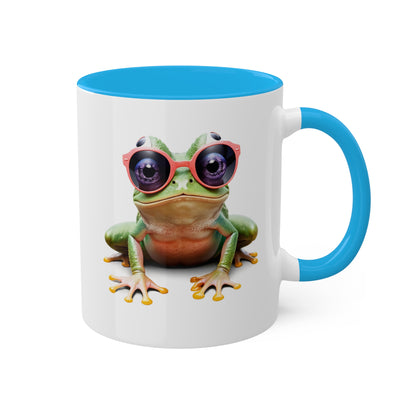 Cute & Funny Little Frog With Sunglasses - 11oz Colorful & Funny Mug