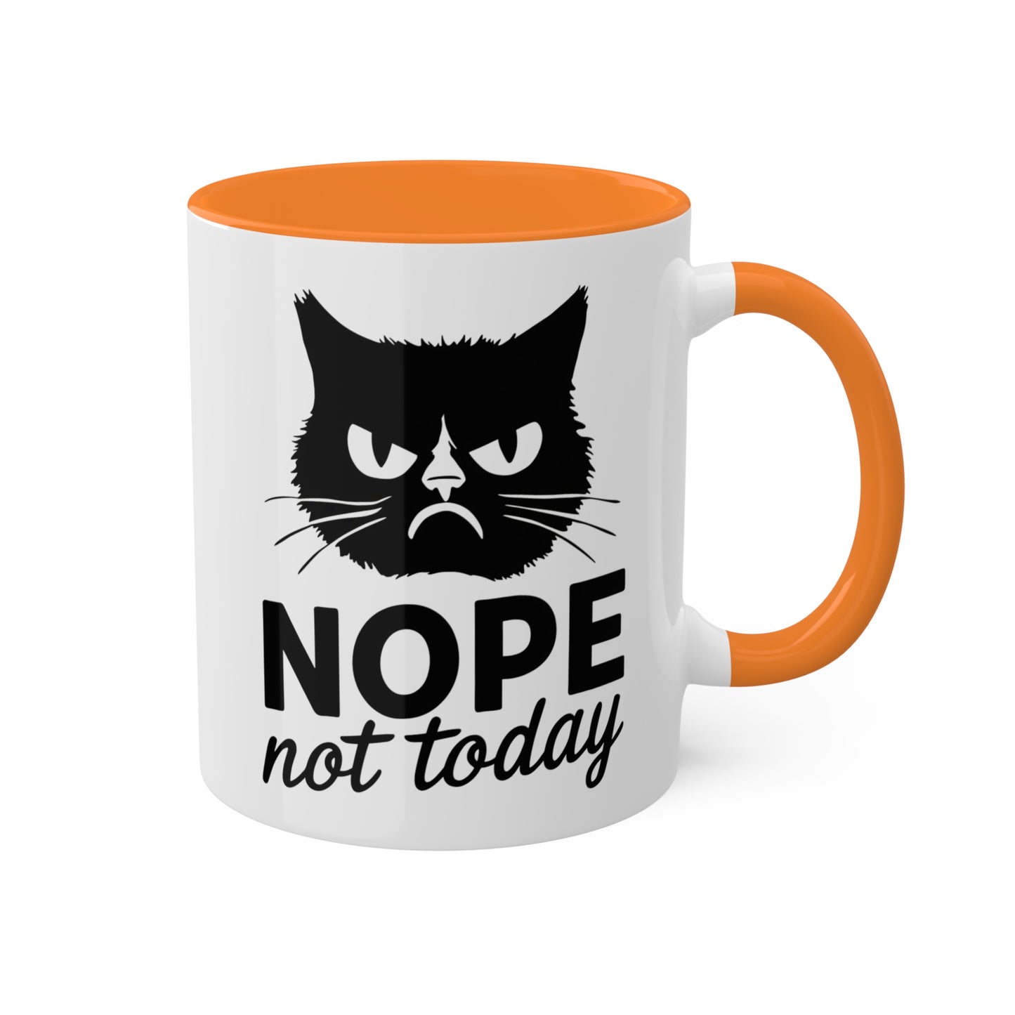 No, hoy no - Gato divertido - Taza de café colorida de 11 oz