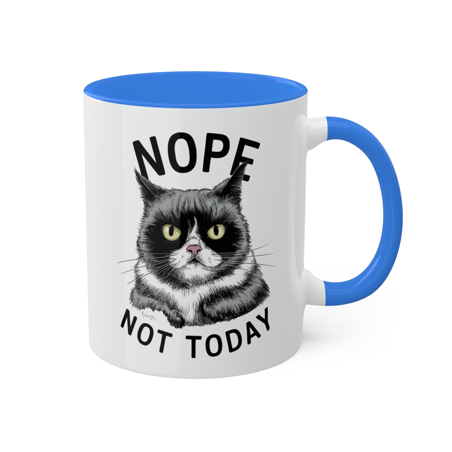 No, hoy no - Taza de café colorida de 11 oz