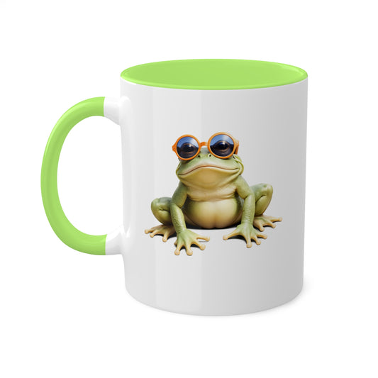 Funny Little Frog With Sunglasses - 11oz Colorful & Funny Mug