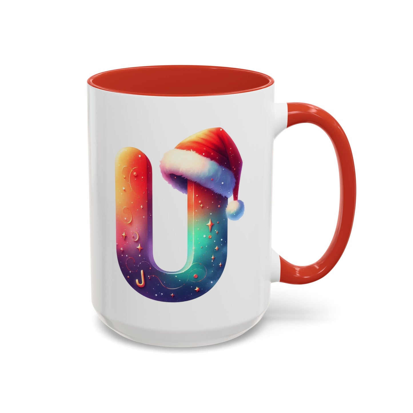 "U" Christmas Alphabet Letter - Holiday Gift Mug (11, 15oz)