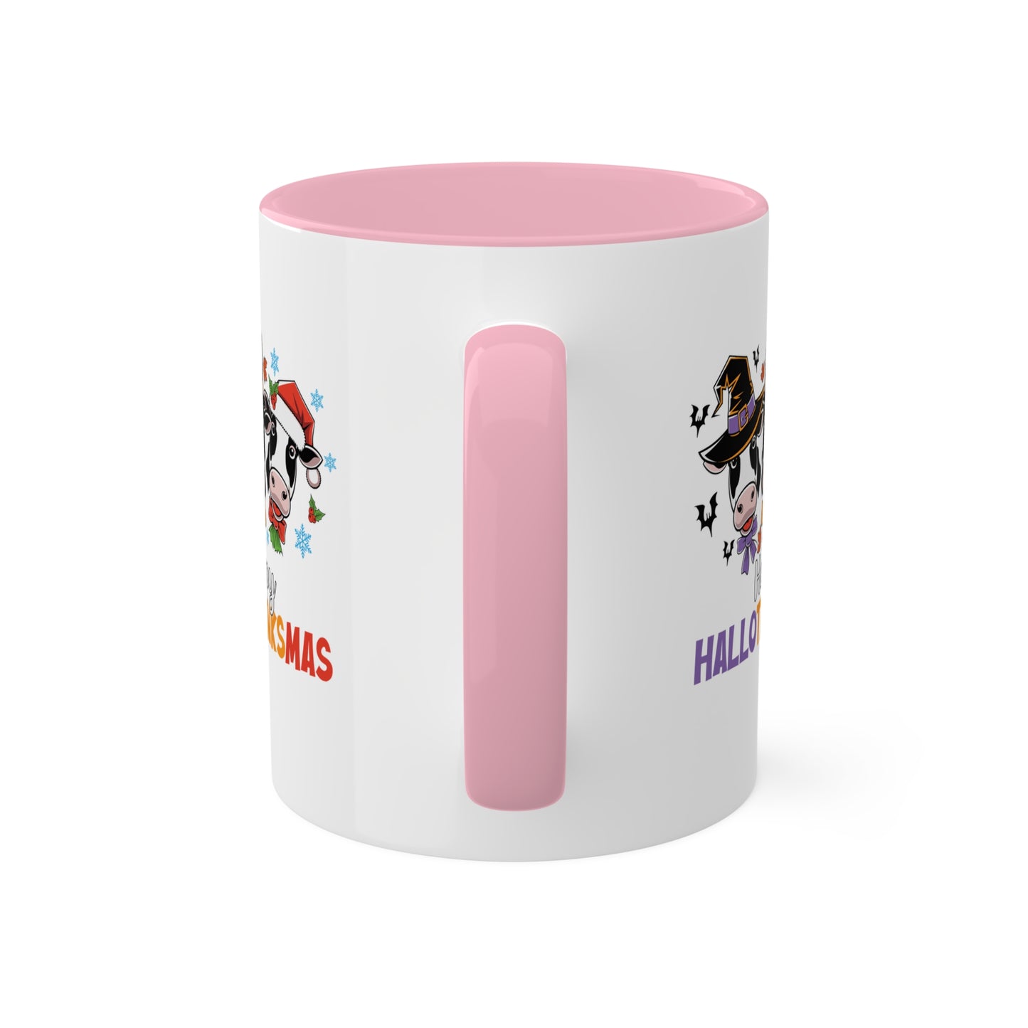 FELIZ DIA DE SAN VALENTÍN CON TRES LINDAS VACAS - Taza colorida de 11 oz