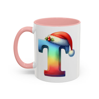 "T" Christmas Alphabet Letter - Holiday Gift Mug (11, 15oz)