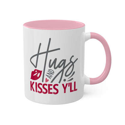 Hugs & Kisses Y'll - 11oz Colorful Valentine's Day Mug