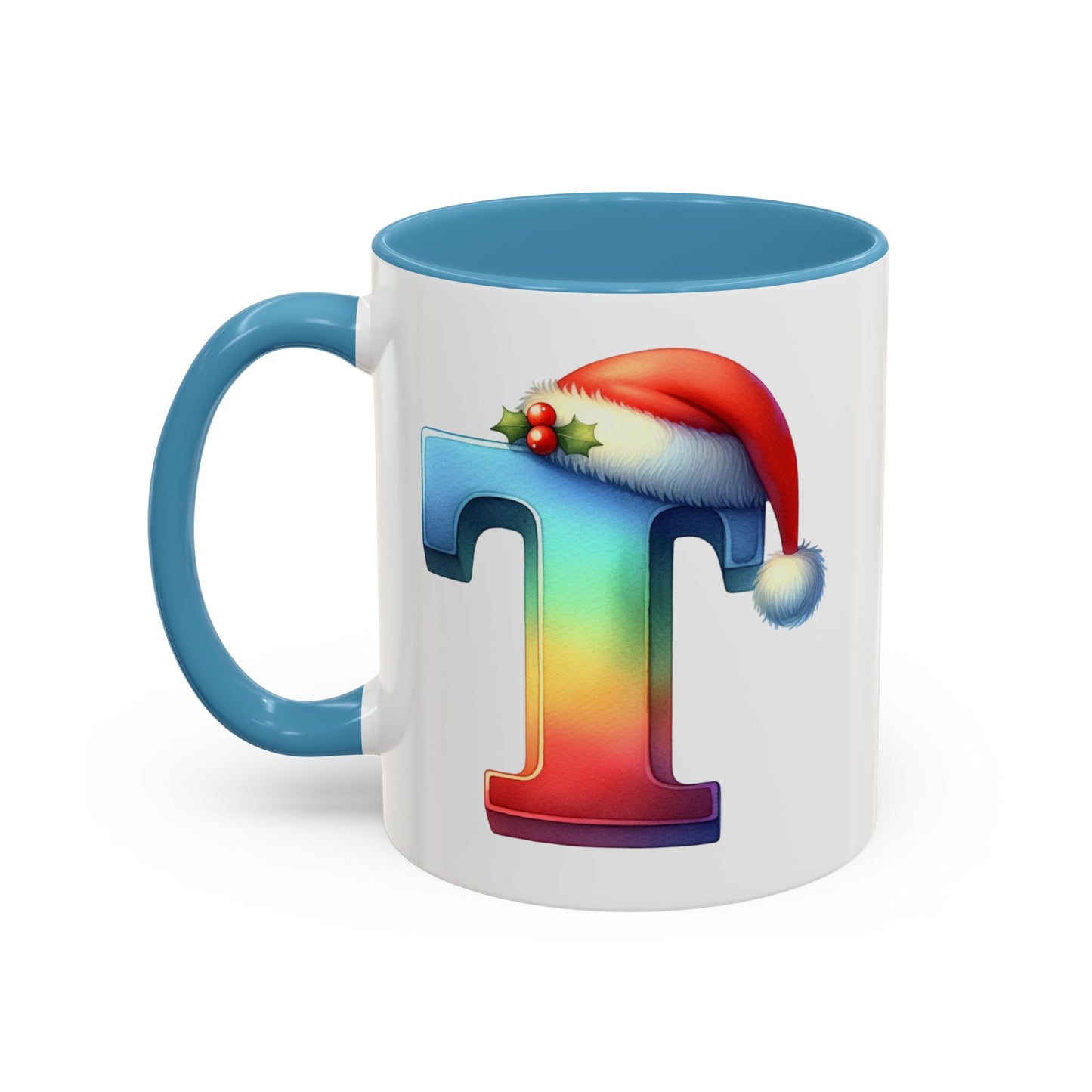 "T" Christmas Alphabet Letter - Holiday Gift Mug (11, 15oz)