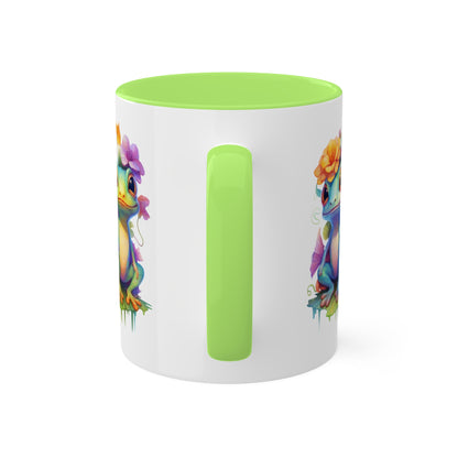 Two Adorable Little Frogs Sitting Peacefully - 11oz Colorful Coffee Mug