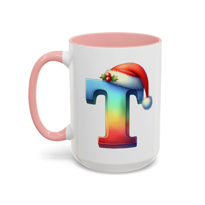 "T" Christmas Alphabet Letter - Holiday Gift Mug (11, 15oz)