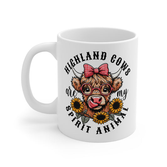 Highland Cows Are My Spirit Animal - 11 oz Ceramic Mug