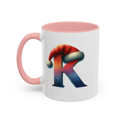 Taza con la letra "K" del alfabeto navideño (11, 15 oz)