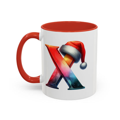 Taza con la letra "X" del alfabeto navideño (11, 15 oz)